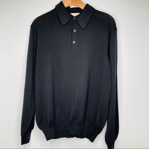 John W. Nordstorm Black Wool Collared Sweater